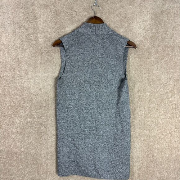 Talbots Sweater Vest Womens Size Small Gray Knit Shawl Collar Open Front Pockets - Picture 9 of 10